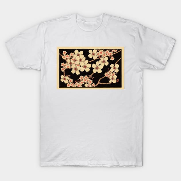 Vintage Japanese Cherry Blossom Drawing T-Shirt by melbournedesign